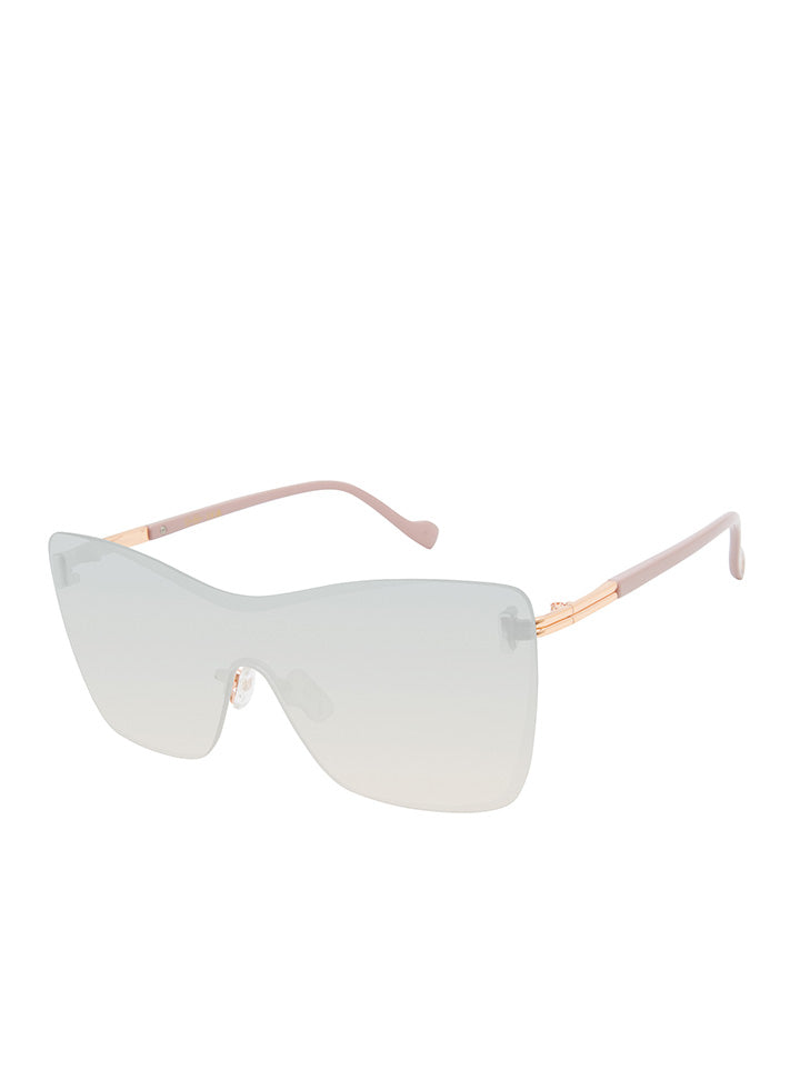 Glamorous Frameless Shield Sunglasses in Rose Gold | Jessica Simpson Accessories