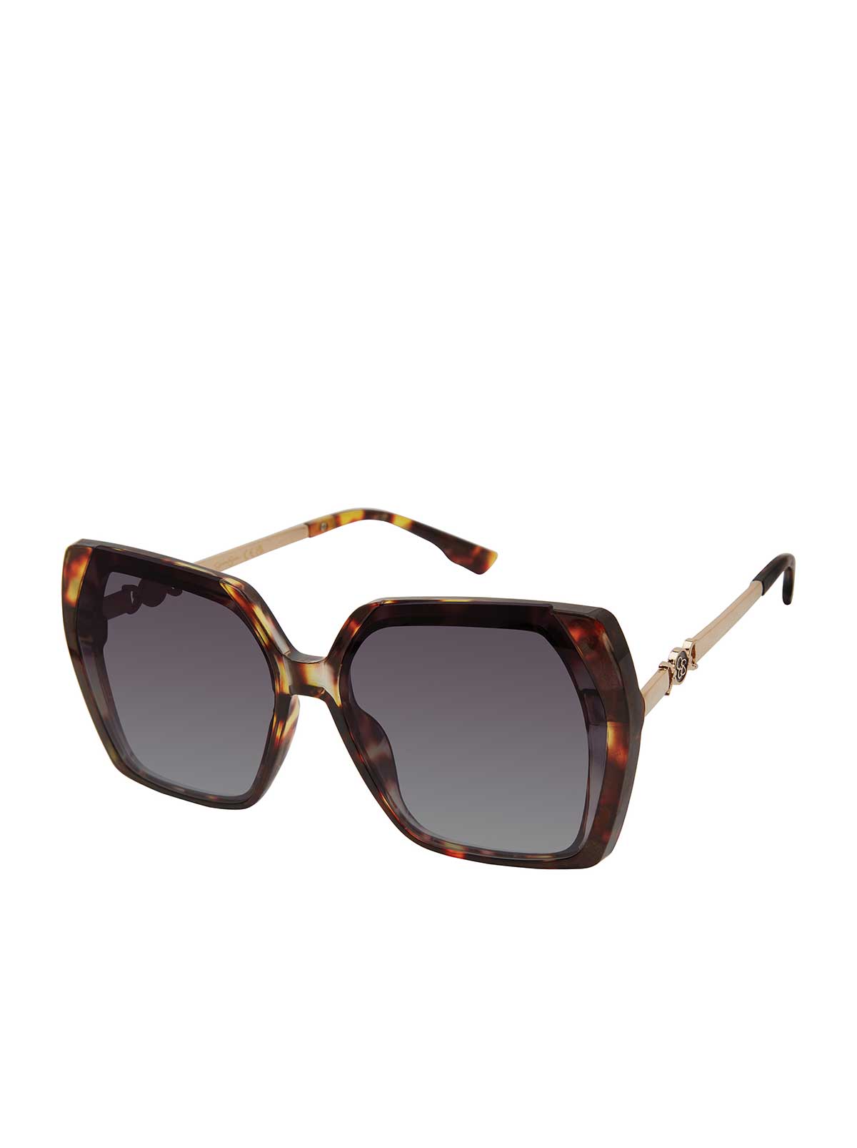 Geometric Metal Temple Sunglasses in Tortoise | Jessica Simpson Accessories