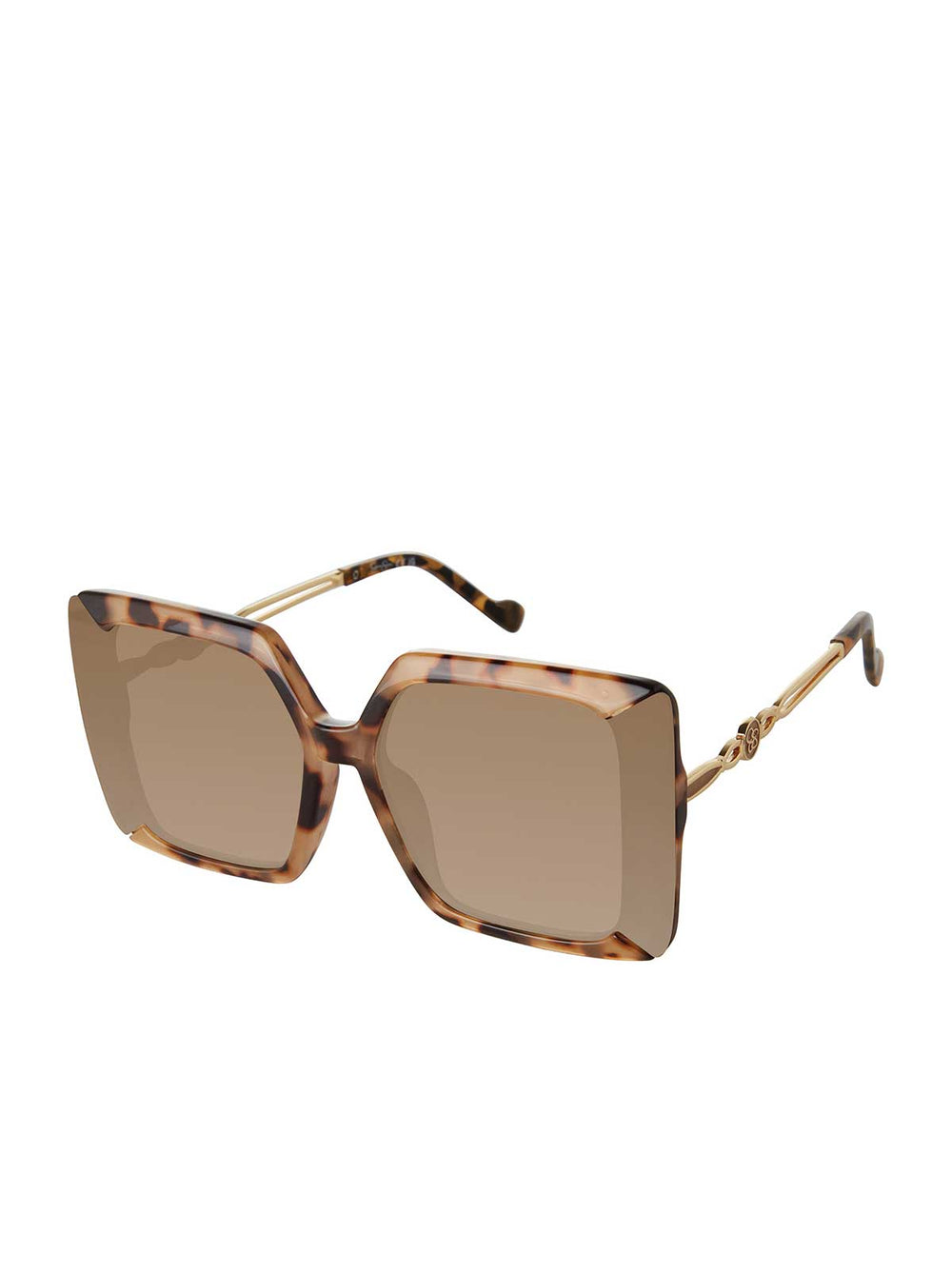Glamorous Square Metal Temple Sunglasses in Tortoise | Jessica Simpson Accessories