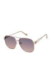 Roped Metal Geometric Aviator Sunglasses in Rose Gold | Jessica Simpson Accessories