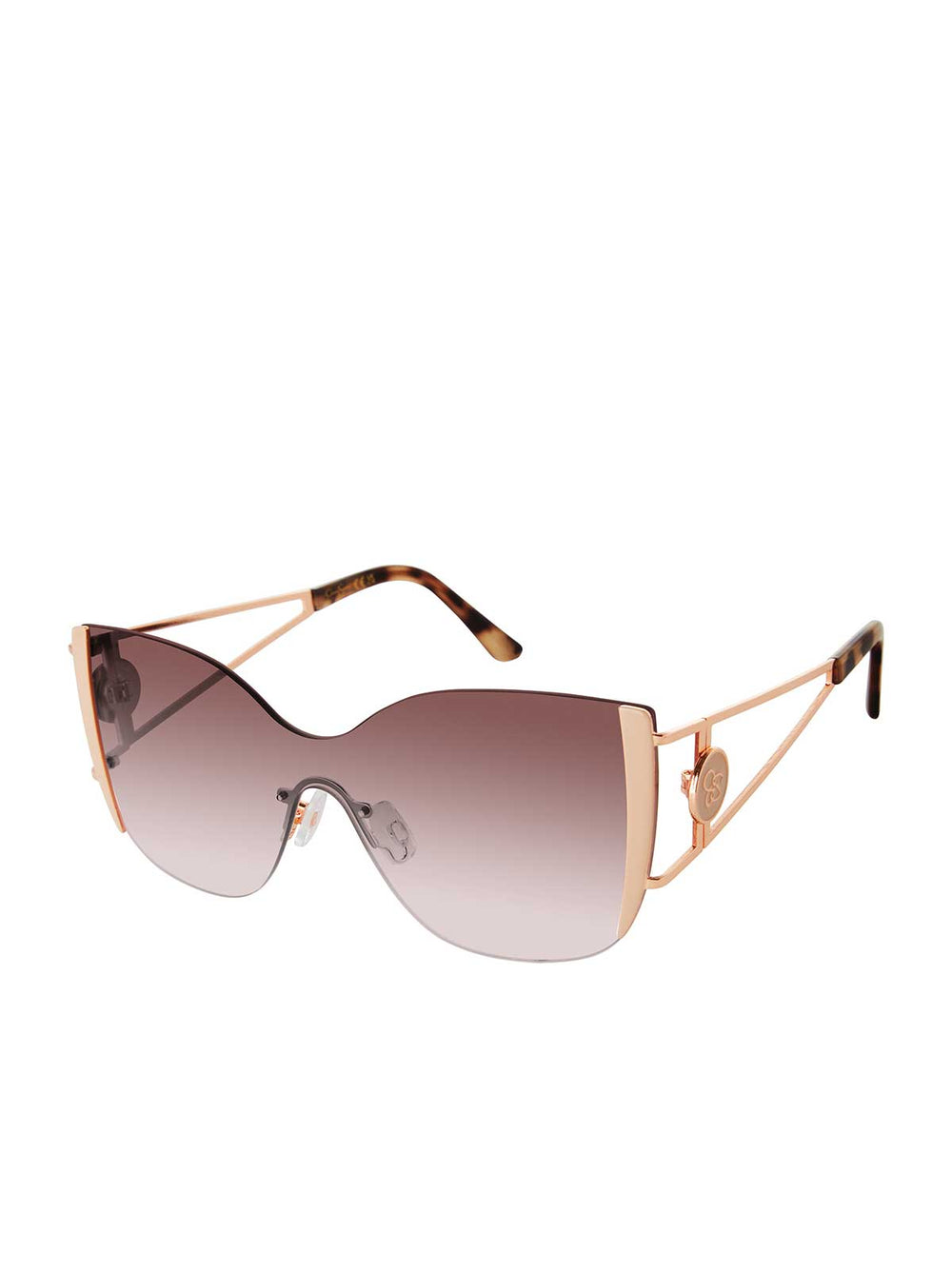 Metal Cat Eye Shield Sunglasses in Rose Gold | Jessica Simpson Accessories
