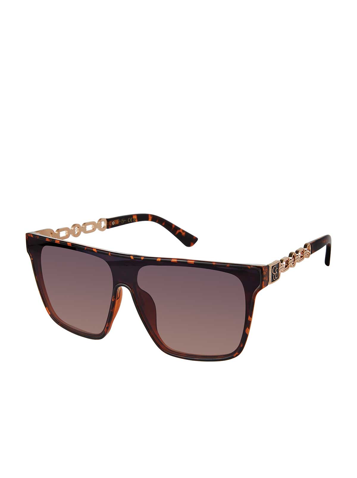 Metal Square Shield Sunglasses in Tortoise | Jessica Simpson Accessories