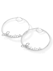 Personalized Hoop Earrings in Sterling Silver | Jessica Simpson Accessories