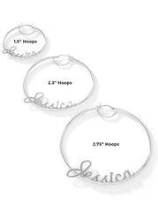 Personalized Hoop Earrings in Sterling Silver | Jessica Simpson Accessories