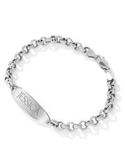 Personalized ID Bracelet in Sterling Silver | Jessica Simpson Accessories