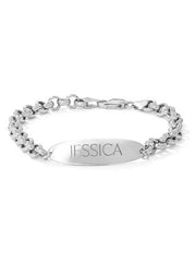 Personalized ID Bracelet in Sterling Silver | Jessica Simpson Accessories