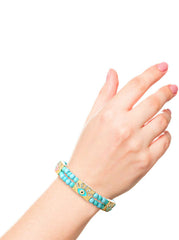 Evil Eye Turquoise Bead Stretch Bracelet | Jessica Simpson Accessories