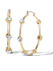 Large Hoop Crystal Earrings | Jessica Simpson Accessories