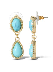 Turquoise Stone Drop Earrings | Jessica Simpson Accessories