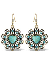 Turquoise Stone Ornate Heart Earrings | Jessica Simpson Accessories