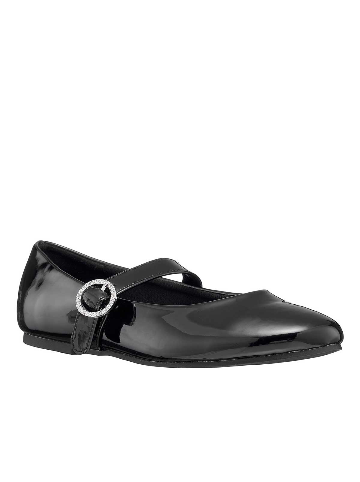Girls' Amy Jeweled Buckle Ballet Flat in Black | Jessica Simpson Women