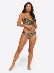 Eazy Zebra Side Shirred Hipster in Black Multi | Jessica Simpson Women