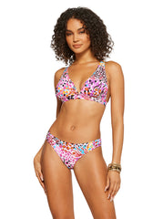 French Exit Full Support Triangle Bra in Pink Multi | Jessica Simpson Women
