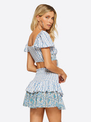 Sweetness Overload Puff Sleeve Top in White Multi | Jessica Simpson Women