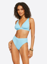 Textured Solids Full Support Triangle Bra in Sky | Jessica Simpson Women