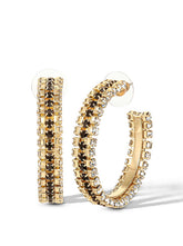 Black And White Crystal Hoop Earrings | Jessica Simpson Accessories