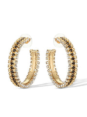 Black And White Crystal Hoop Earrings | Jessica Simpson Accessories
