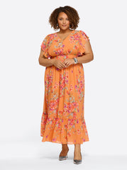 Althea Maxi Dress in Watercolor Roses | Jessica Simpson Women