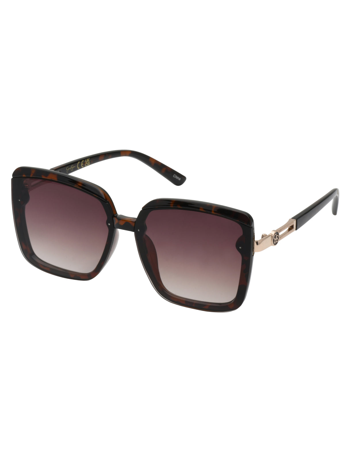 Oversized Fashionable Square Sunglasses in Tortoise | Jessica Simpson Accessories