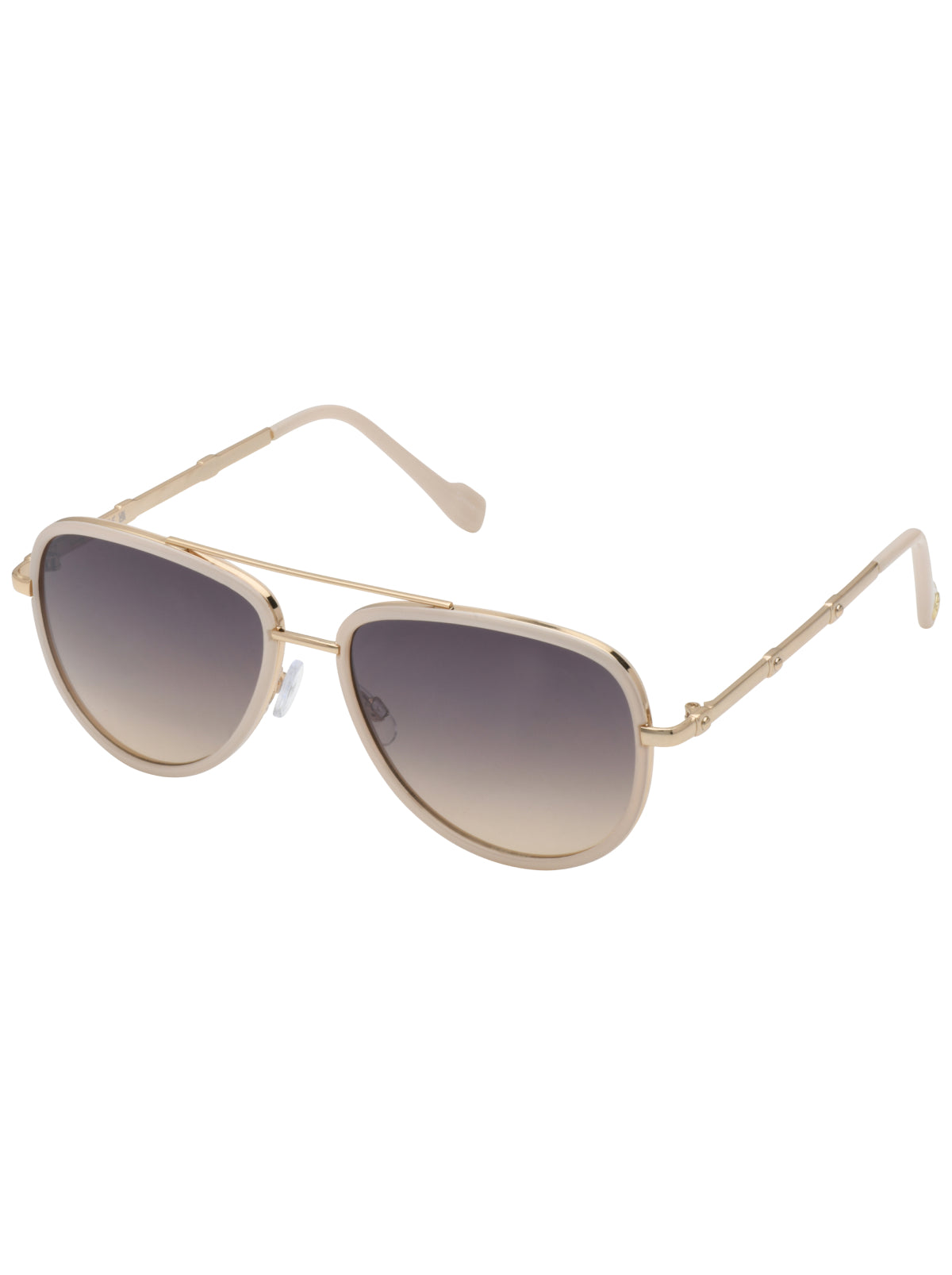 Modern Metal Aviator Sunglasses in Gold & Cream | Jessica Simpson Accessories