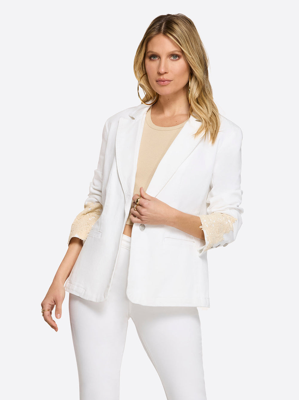 Fitted Blazer in White | Jessica Simpson Women