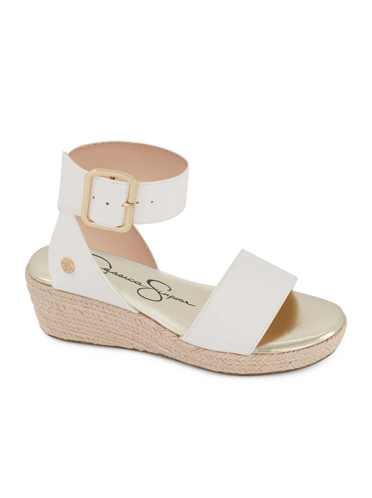 Girls' Asha Cuff Wedge Sandals in White | Jessica Simpson Women