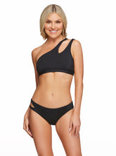 Solid One Shoulder Top With Slash in Black | Jessica Simpson Women