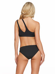 Solid One Shoulder Top With Slash in Black | Jessica Simpson Women