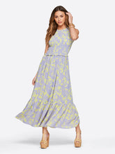 Mira Tiered Ruffle Maxi Dress in Hidden Lotus | Jessica Simpson Women