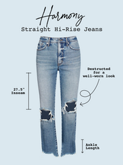 Harmony Straight High Rise Jean in Sunshine | Jessica Simpson Women