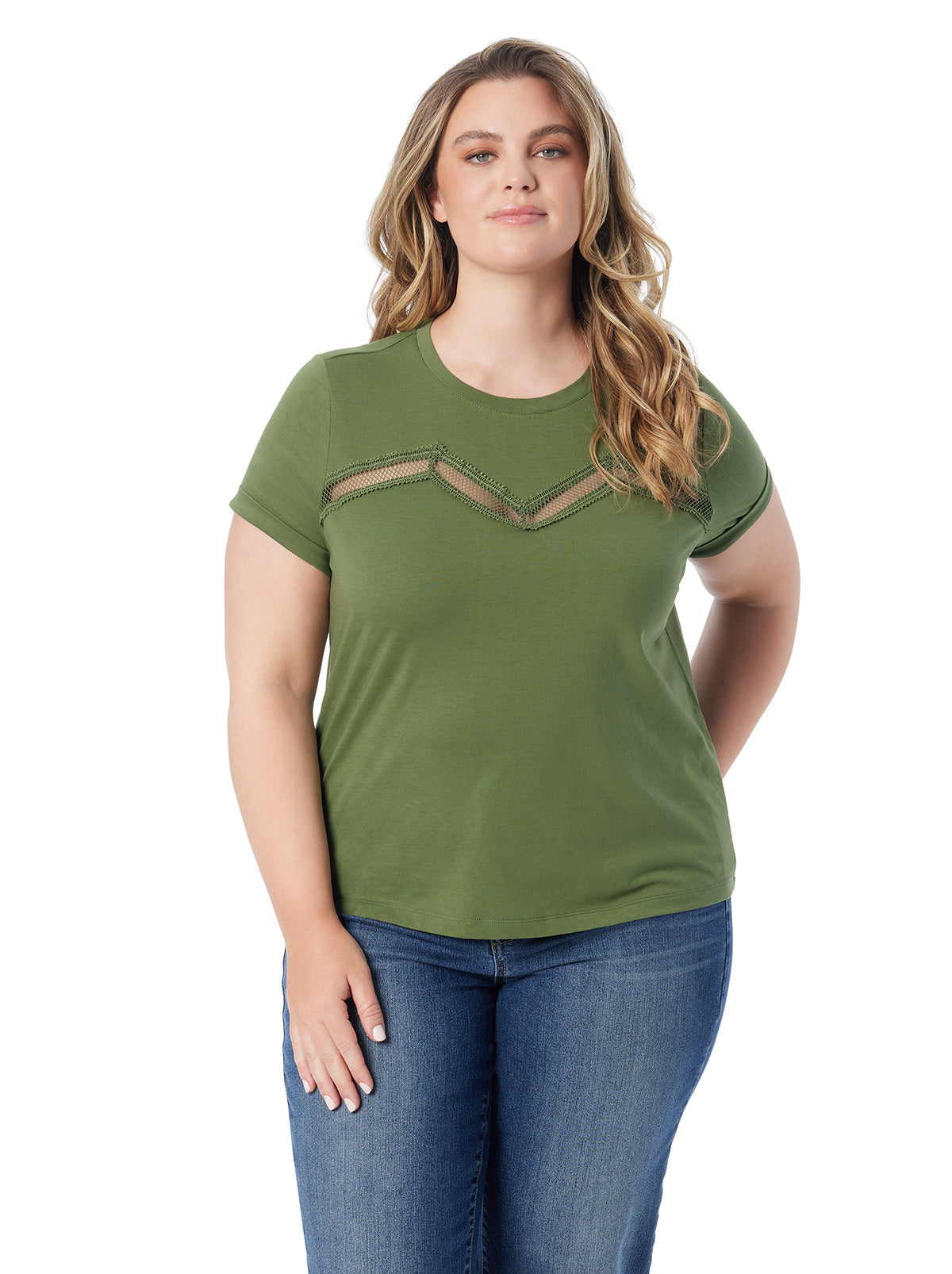 Valeriya Tee in Bronze Green | Jessica Simpson Women