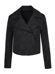 Biker Jacket in Black Laced Floral | Jessica Simpson Women