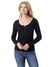 Tahani Henley Top in Anthracite | Jessica Simpson Women