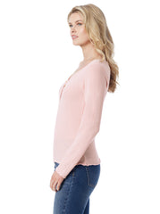 Tahani Henley Top in Silver Pink | Jessica Simpson Women