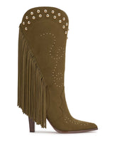 Rosera Studded Fringe Boot in Olive Green | Jessica Simpson Women