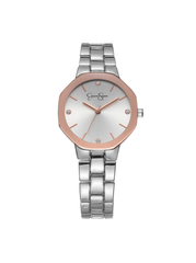 Rose Mettalic Bezel Bracelet Watch in Silver Tone | Jessica Simpson Accessories
