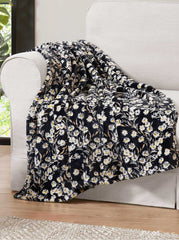Wildflower Park Plush Throw in Black | Jessica Simpson Home