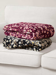 Wildflower Park Plush Throw in Black | Jessica Simpson Home