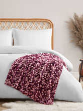 Wildflower Park Plush Throw in Wine Red | Jessica Simpson Home