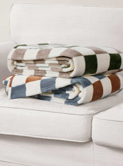 Emery Checkerbaord Plush Throw in Rust & Grey | Jessica Simpson Home