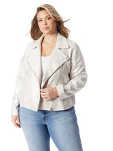 Biker Jacket in Silver Cream | Jessica Simpson Women