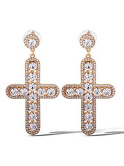 Pave Cross Dangle Earrings | Jessica Simpson Accessories