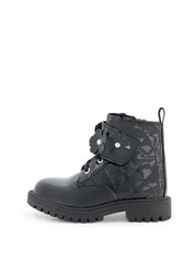 Toddler Daria Flower Moto Boot in Black | Jessica Simpson Women