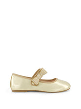Little Girls' Amy Crystal Bow Ballet Flat in Gold | Jessica Simpson Women