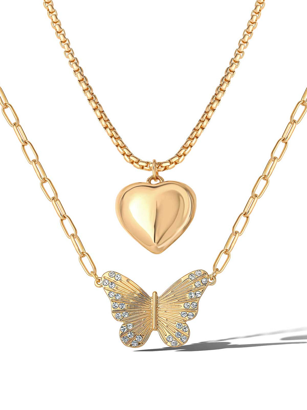 Butterfly Heart Layered Necklace | Jessica Simpson Accessories