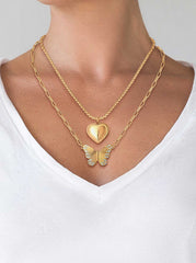 Butterfly Heart Layered Necklace | Jessica Simpson Accessories