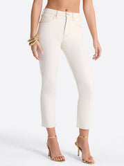 Harmony Straight High Rise Jeans in Ecru | Jessica Simpson Women