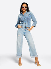 Valentine Wide Leg Boyfriend Jeans in Dearest | Jessica Simpson Women