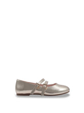 Little Girls' Amy Double Strap Ballet Flat in Soft Gold | Jessica Simpson Women