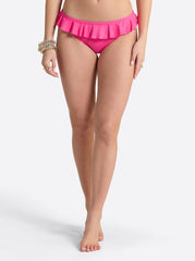 Solids Ruffle Bikini Bottom in Hot Pink | Jessica Simpson Women
